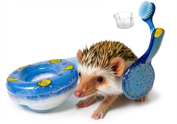 JSLZF Hedgehog Bath Kit Foldable Tub Grooming Supplies-3