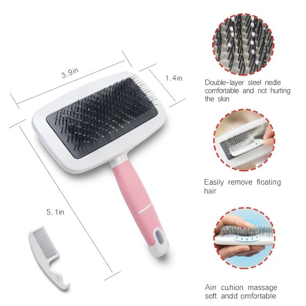 Crafterlife Pet Grooming Kit Slicker Brush Nail Clipper Comb-3