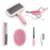 Crafterlife Pet Grooming Kit Slicker Brush Nail Clipper Comb-1