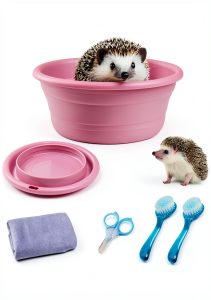 JSLZF Hedgehog Bath Kit Foldable Tub Grooming Supplies-0