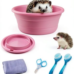 JSLZF Hedgehog Bath Kit Foldable Tub Grooming Supplies-0