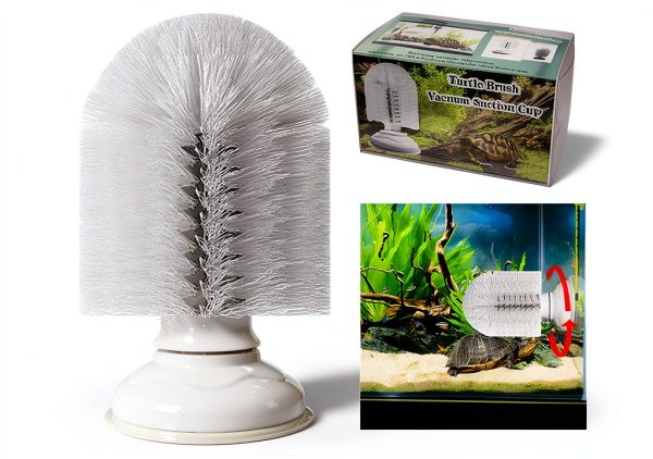 Neacus Turtle Brush White Plastic Handle Suction Cup-0