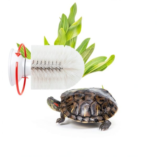 Neacus Turtle Brush White Plastic Handle Suction Cup-4