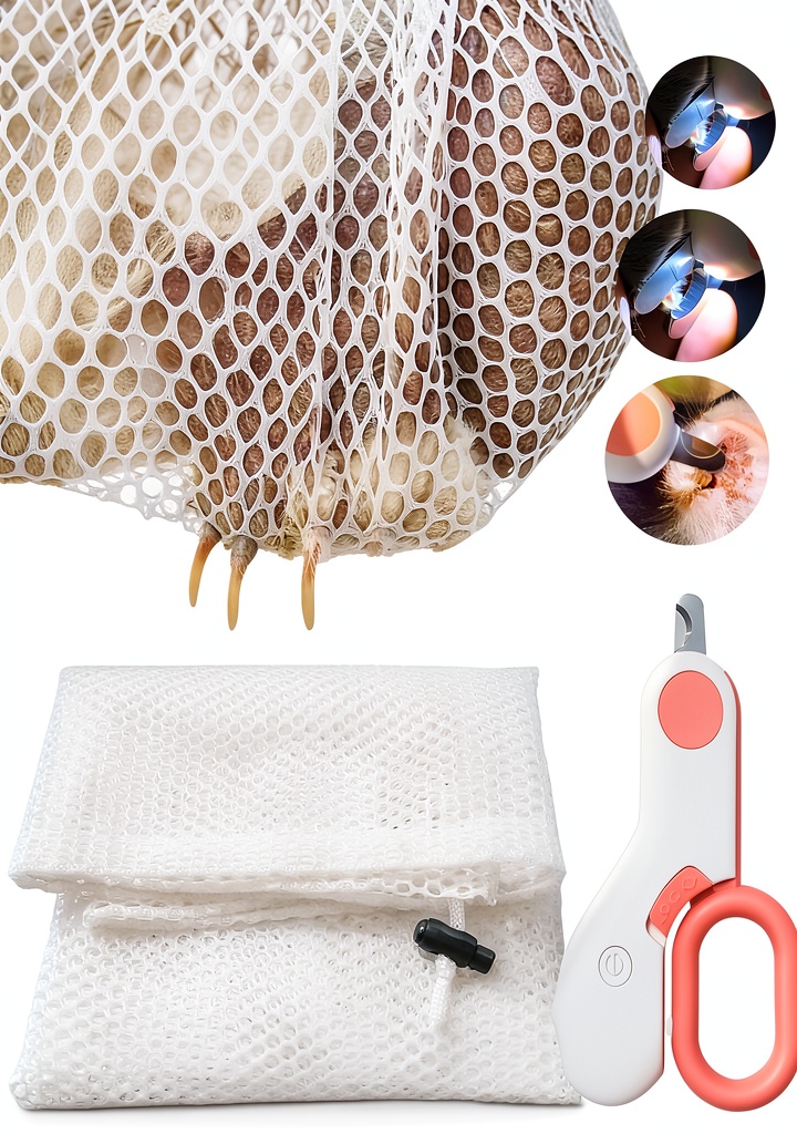 LUKHMELF rabbit nail clippers with LED light and grooming bag