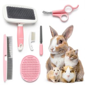Crafterlife Pet Grooming Kit Slicker Brush Nail Clipper Comb-0
