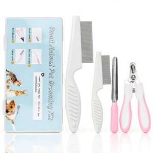 HAEZU Small Animal Grooming Kit Stainless Steel Comb Shed-0