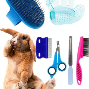 KALAMANDA 6-in-1 Rabbit Grooming Kit Nail Clipper Brush-0