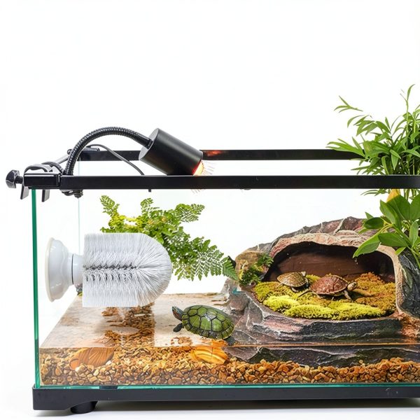 Neacus Turtle Brush White Plastic Handle Suction Cup-1