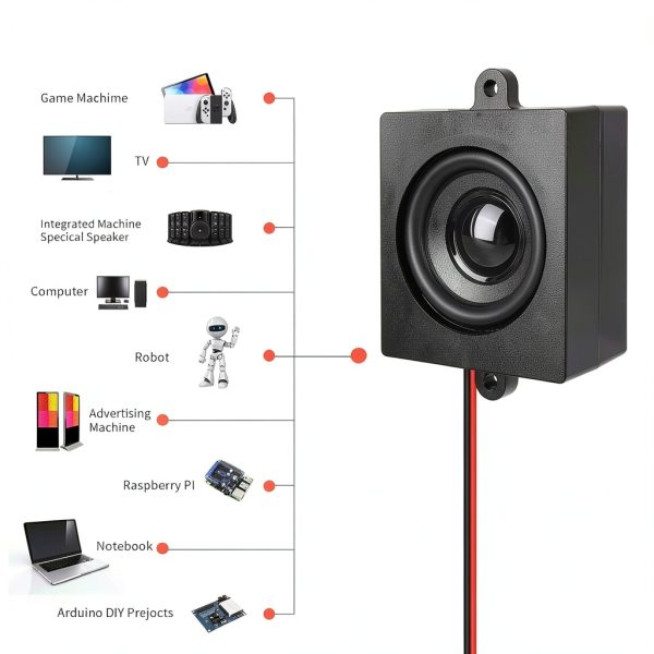 2pcs Speaker 5W 4Ω Cavity Loudspeaker for Arduino Black 5cm-2